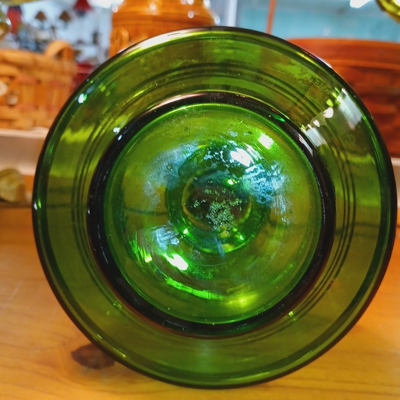 Vintage Green Gold Bohemian Liquor Decanter - Picture 4 of 5